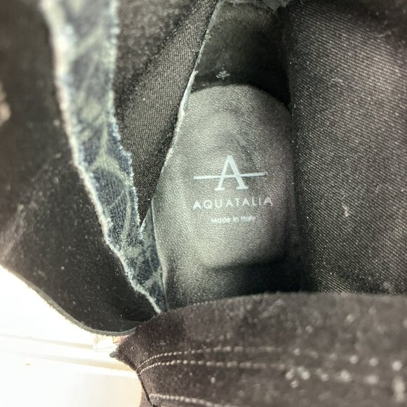 Aquatalia Reeta Suede Square Toe Side Zip Ankle Booties Womens 5 Made In Italy N - Picture 11 of 12